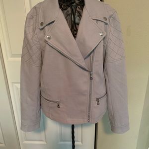 New with tags Ann Taylor Moto fully lined blazer in grey/blue color.